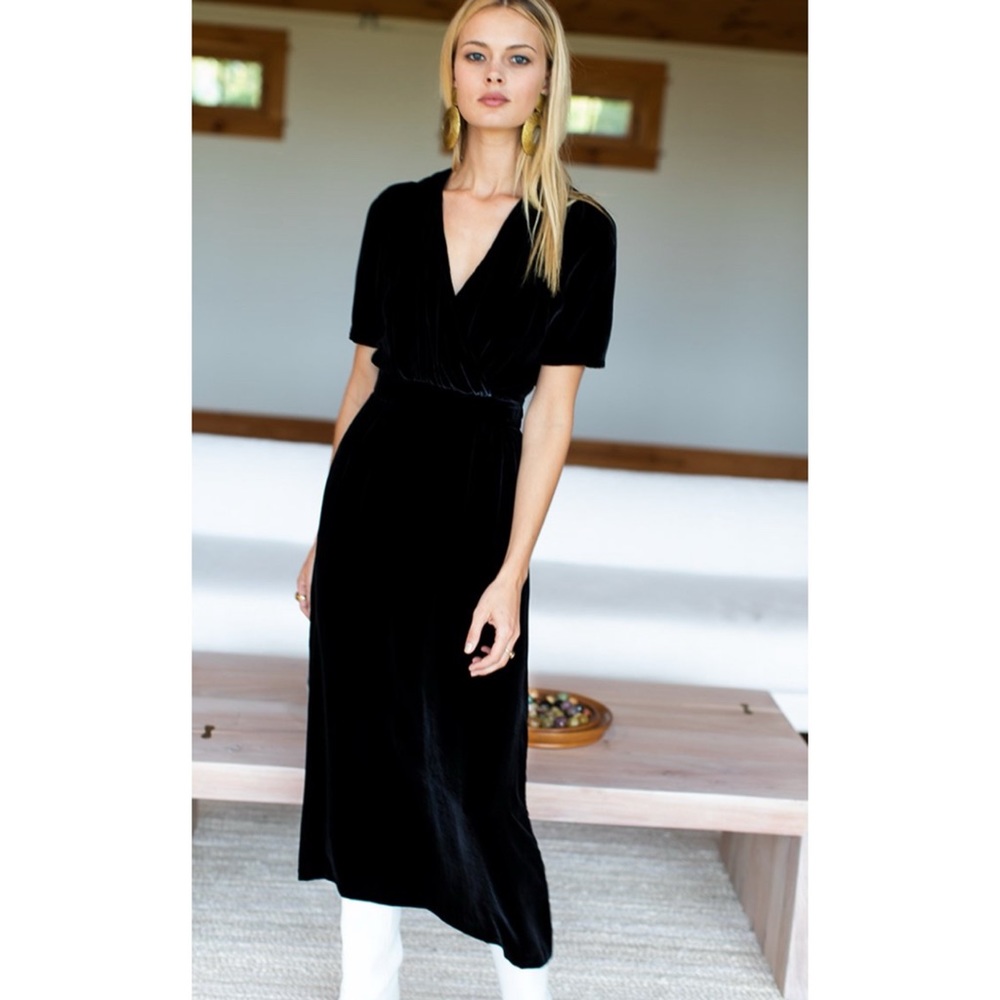 EMERSON FRY AVA DRESS - Black Velvet sz Medium